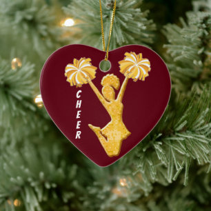 Customisable Heart Cheerleader Ornament Gifts