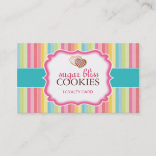 Customisable Heart Cookie Loyalty Cards