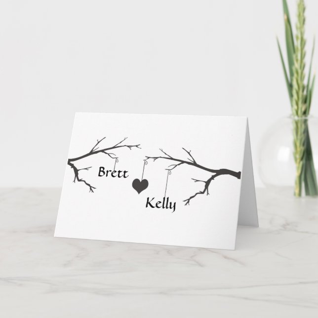 Customisable Heart Couple Card (Front)