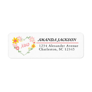 Customisable Heart Design Return Address Label