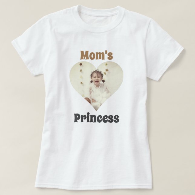 Customisable heart photo princess T-Shirt (Design Front)