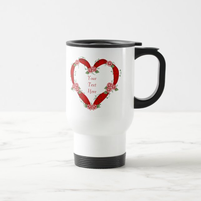 Customisable Heart Ribbon – Mug (Right)