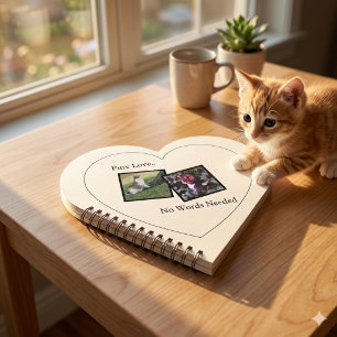 Customisable Heart Shaped Pet Notebook