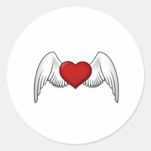 Customisable Heart with Wings Stickers