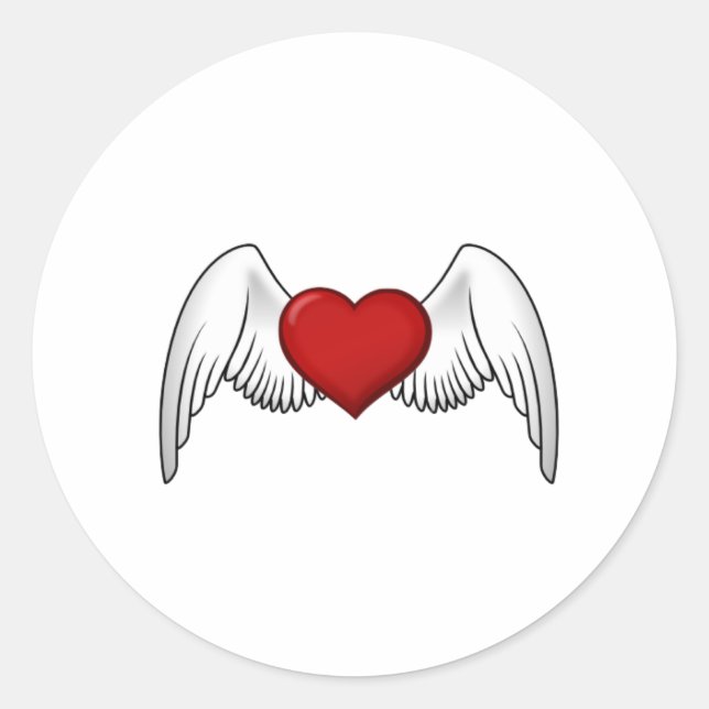 Customisable Heart with Wings Stickers (Front)