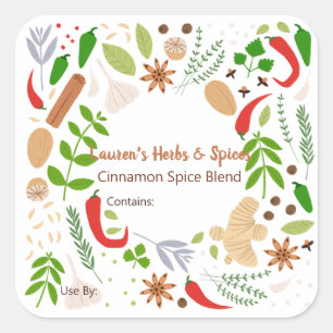 Customisable Herbs & Spices Food Labels