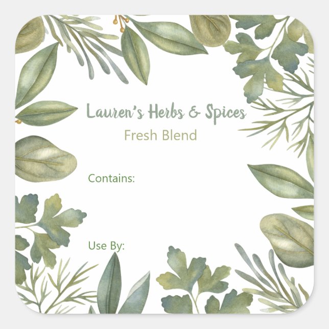 Customisable Herbs & Spices Food Labels (Front)