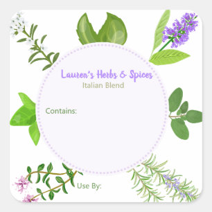 Customisable Herbs & Spices Food Labels