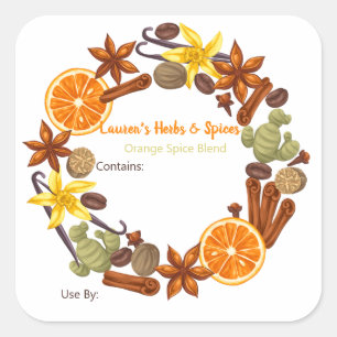 Customisable Herbs & Spices Food Labels