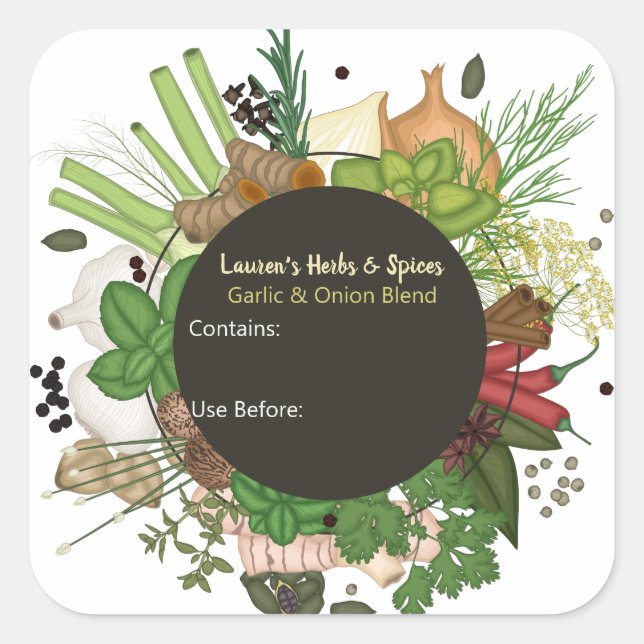 Customisable Herbs & Spices Food Labels (Front)