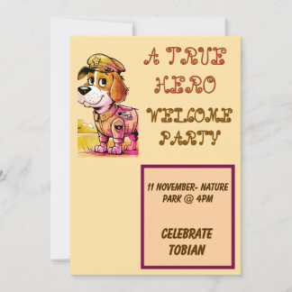 Customisable Hero's Party Flat Invitation