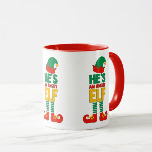 Customisable He's An Angry Elf Mug