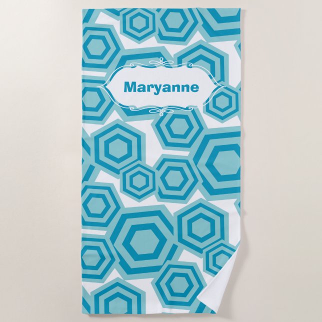 Customisable Hexagons Beach Towel (Front)