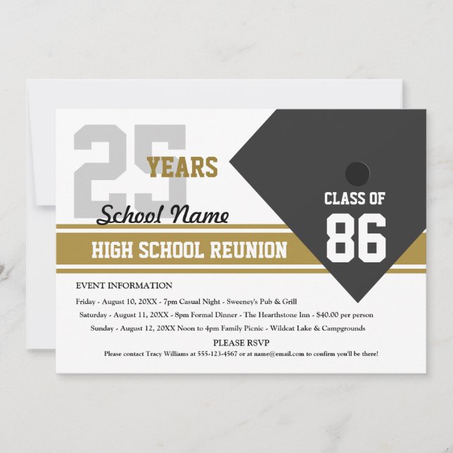 Customisable High School Class Reunion Invitation (Front)