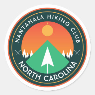 customisable hiking club mountain patch  classic r round sticker