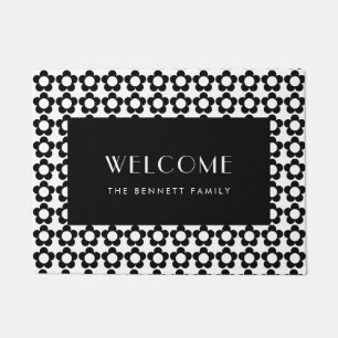 Customisable hippie flowers pattern doormat