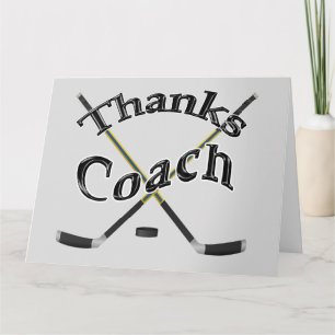 Customisable Hockey Coach Card with Your Message