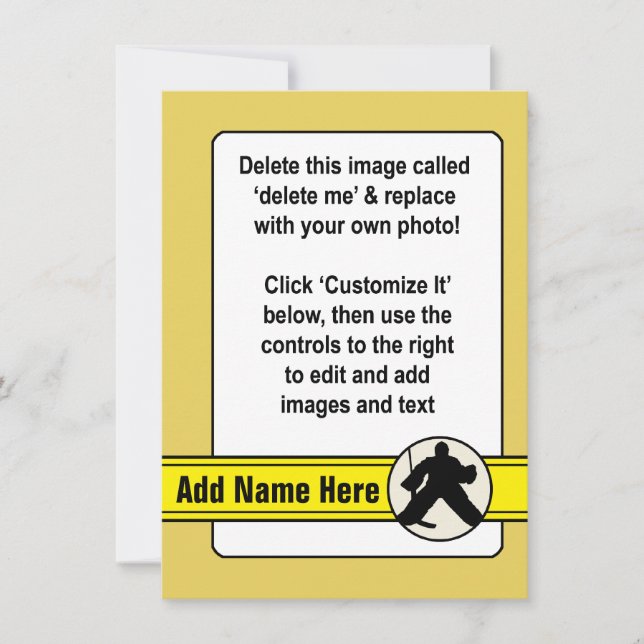 Customisable Hockey Goalie Card (Front)
