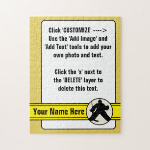 Customisable Hockey Goalie Card Jigsaw Jigsaw Puzzle