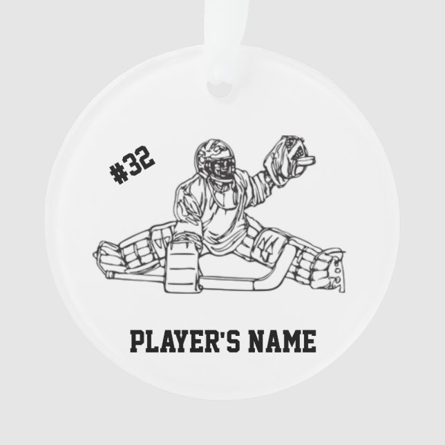 Customisable Hockey Goaltender Ornament (Front)