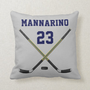 Customisable Hockey Pillow, Change Text and Cushion