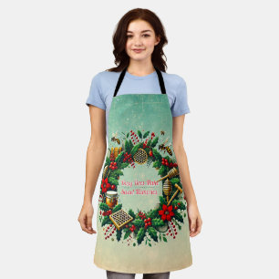 Customisable Holiday Beekeeping Wreath Apron