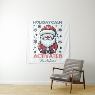 Customisable Holiday Calm Santa -Christmas Decor Tapestry