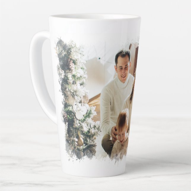 Customisable Holiday Picture Latte Mug (Left Angle)