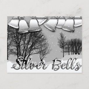 Customisable Holiday Postcard Silver Bells