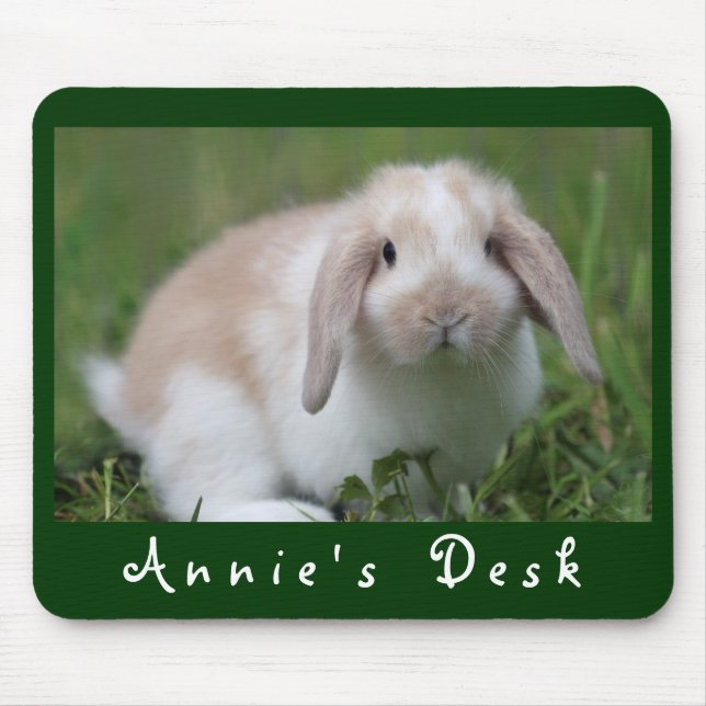 Customisable Holland Lop Bunny Mouse Mat (Front)