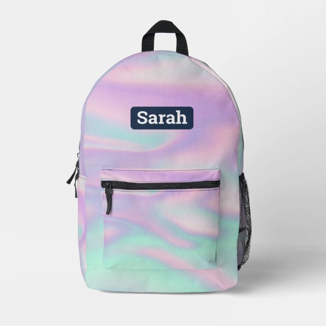 Customisable holographic iridescent backpack (Front)