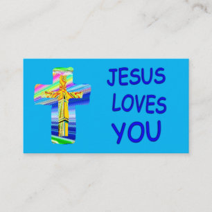 Customisable Holy Cross Jesus Loves You Business Card