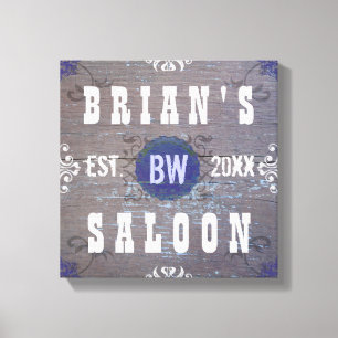 Customisable Home Bar Beer Saloon Canvas Print