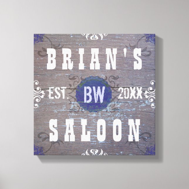 Customisable Home Bar Beer Saloon Canvas Print (Front)