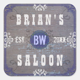 Customisable Home Bar Beer Saloon Square Sticker