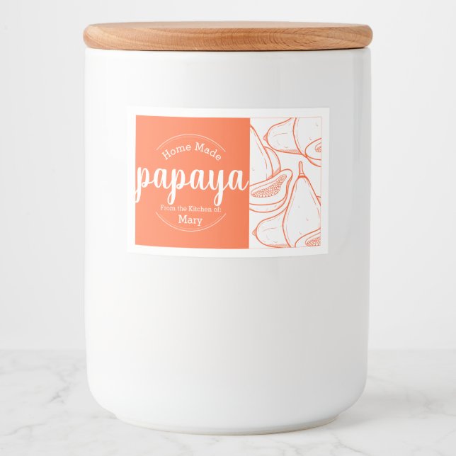 Customisable Home Made Papaya Food Label (Front)