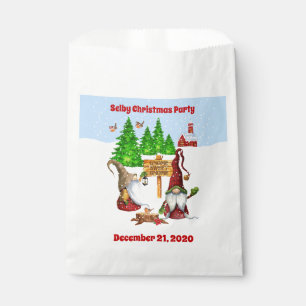 Customisable Home Sweet Home Gnome Winter Scene Favour Bags