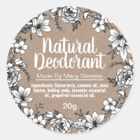 Customisable Homemade Deodorant Label