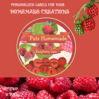 Customisable Homemade Raspberry Jam Classic Round Sticker