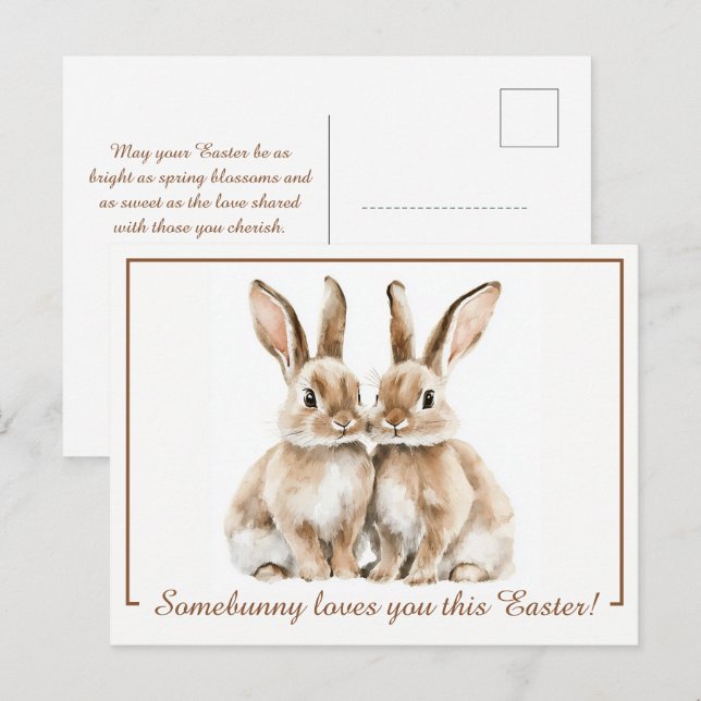Customisable 🐇Hoppy Easter Delight Holiday Postcard (Front/Back)