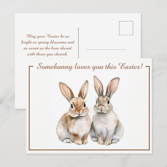 Customisable 🐇Hoppy Easter Delight Holiday Postcard (Front/Back)