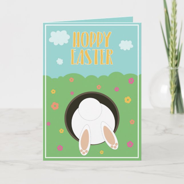 Customisable "Hoppy Easter" greeting card (Front)