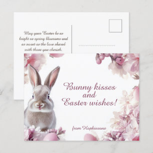 Customisable 🐇Hoppy Easter Wishes Holiday Postcard