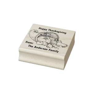 Customisable Horn of Plenty  Rubber Stamp