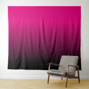 Customisable Hot Pink and Black Ombre Tapestry