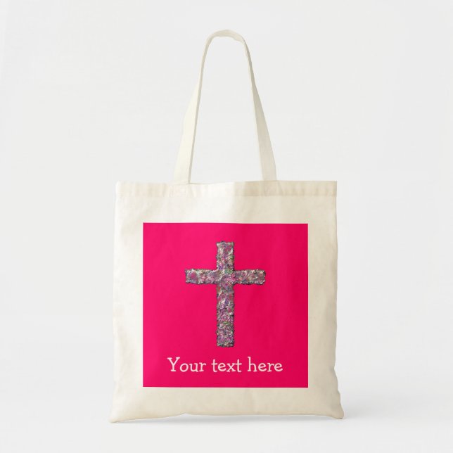 Customisable Hot Pink Cross Tote Bag (Front)