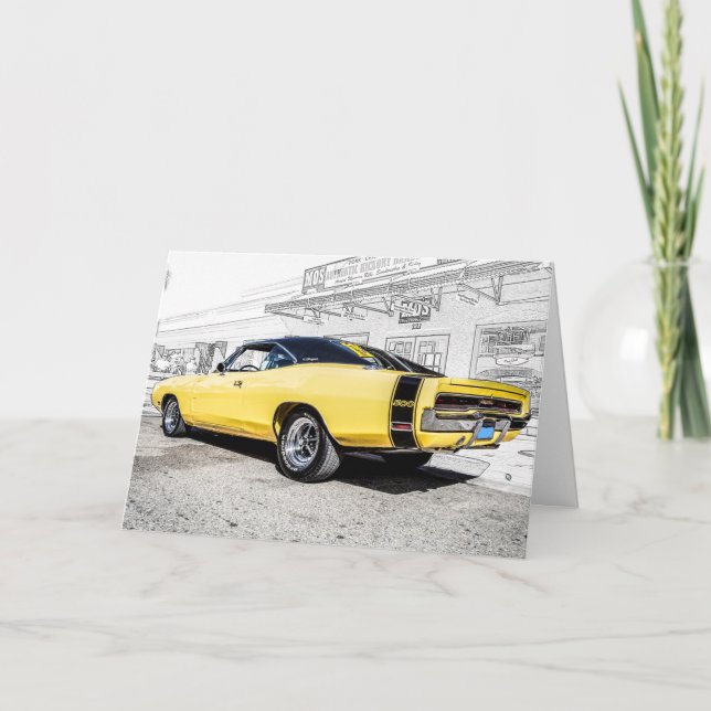 Customisable Hot Rod Greeting Card (Front)