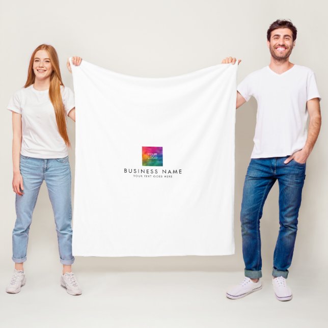 Customisable Hotel Motel Hostel Company Logo Fleece Blanket (In Situ)