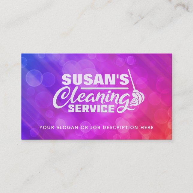 Customisable House Cleaning Business Cards (Front)
