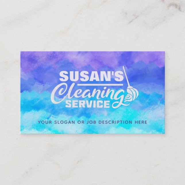 Customisable House Cleaning Business Cards (Front)